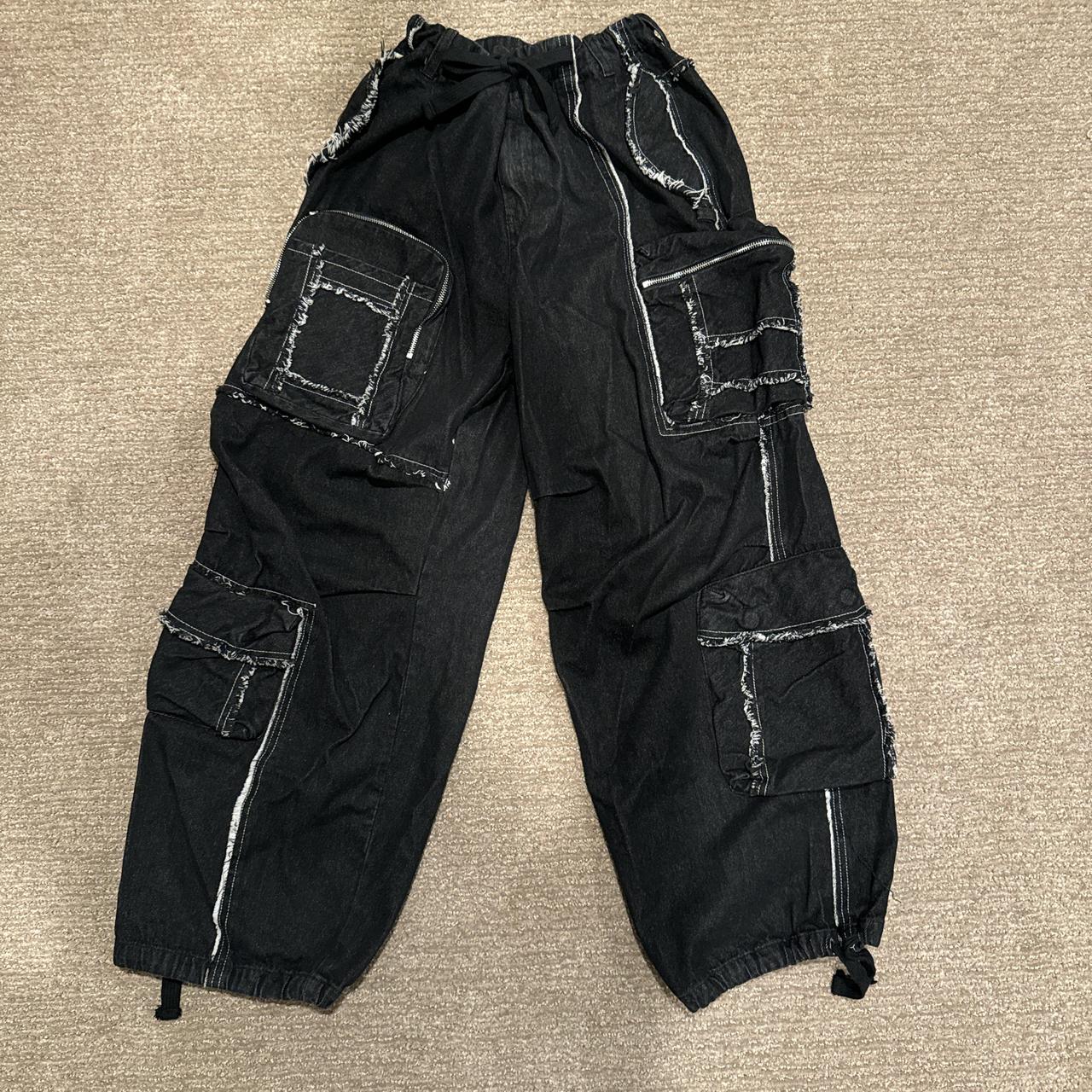 Named Collective DENIM CARGO TROUSER WASHED BLACK 🖤... - Depop