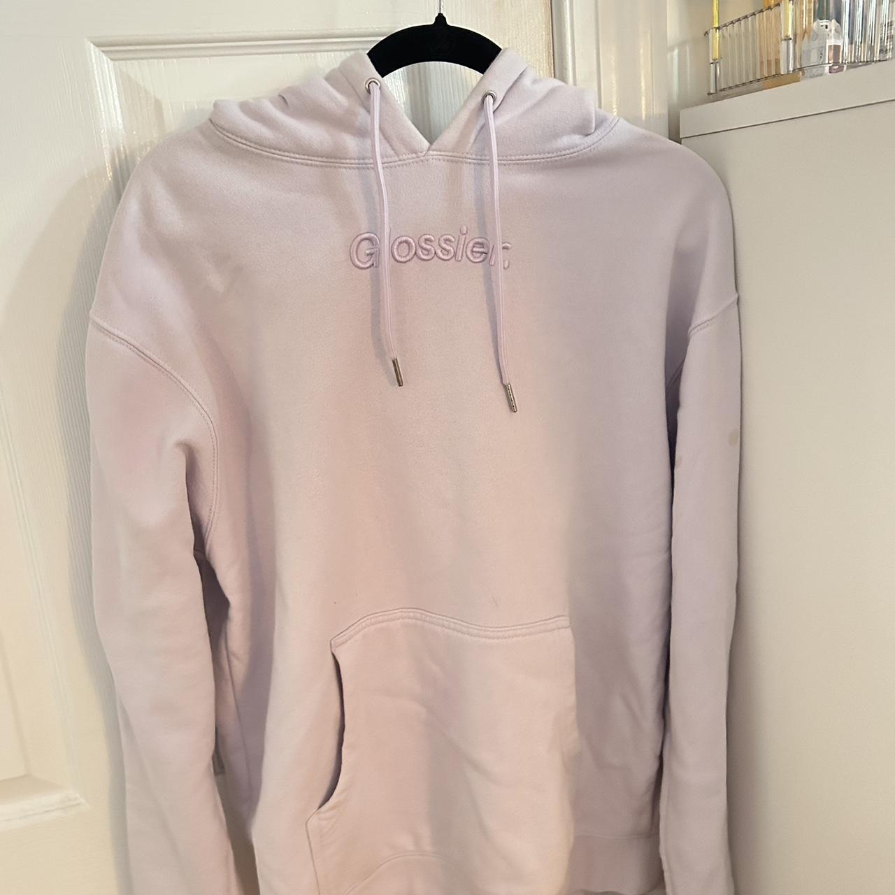 glossier hoodie!! size M bought for: $65 selling... - Depop