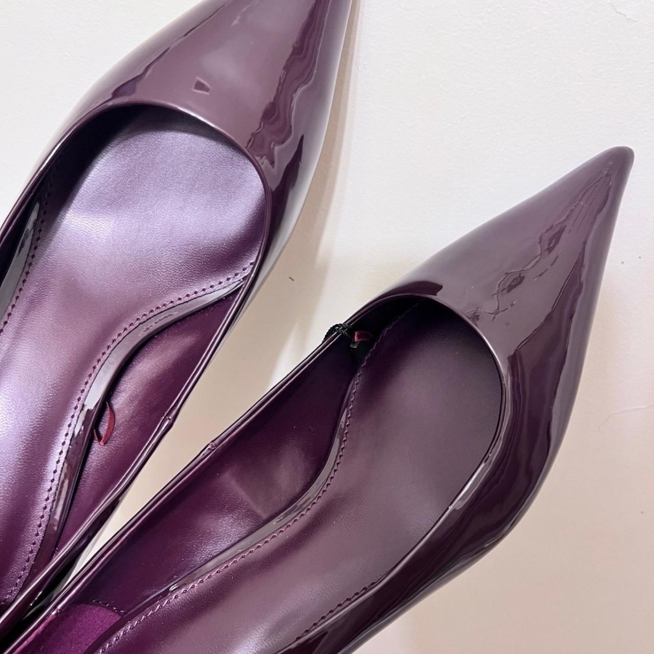 Mango Women's Pumps - Burgundy - US 7.5 – Red Wine Burgundy Patent low pointed heels …