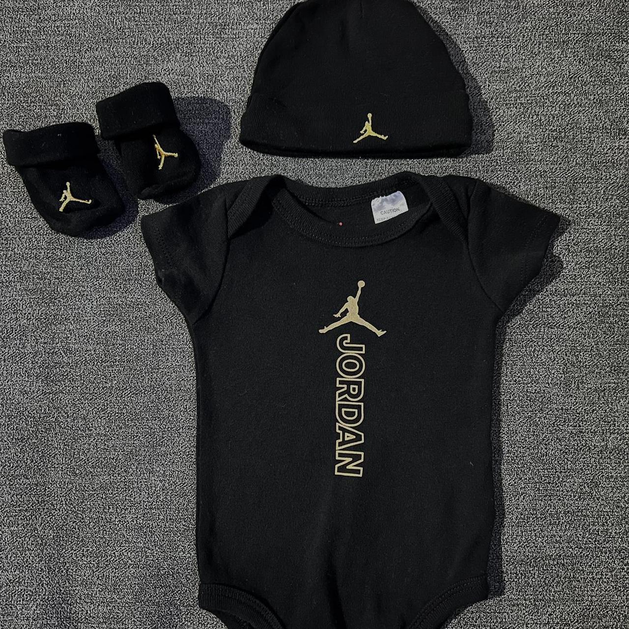 Air Jordan black baby set. Set comes with . Depop