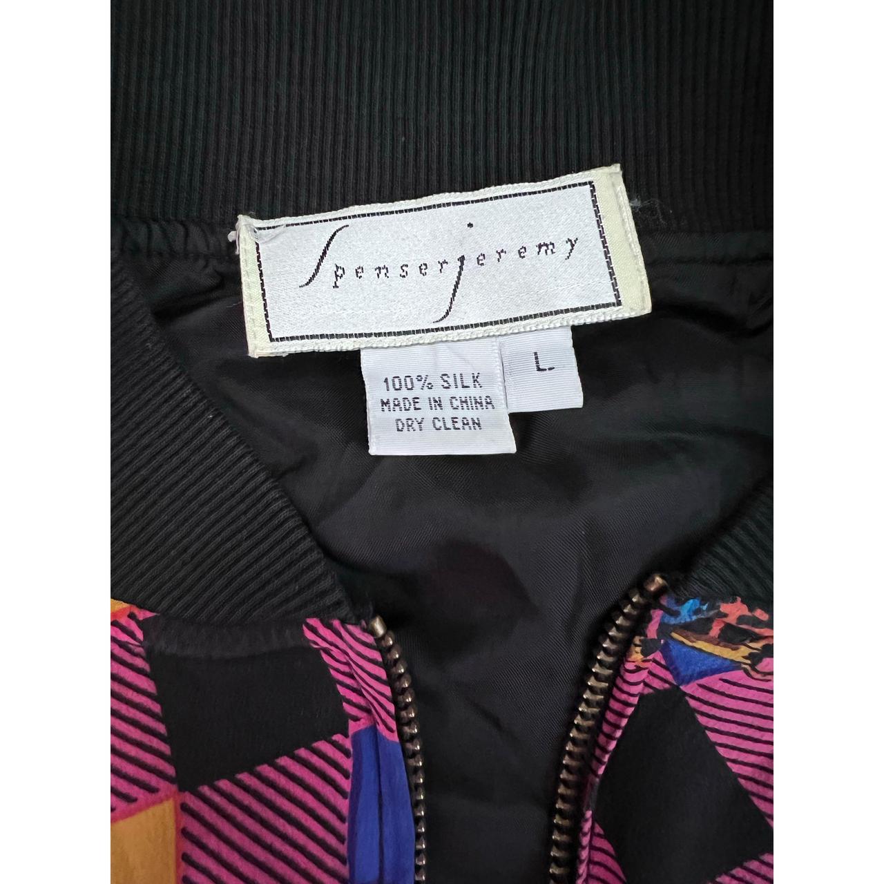 Spenser Jeremy offers silk Retro windbreaker y2k 90s 100% silk