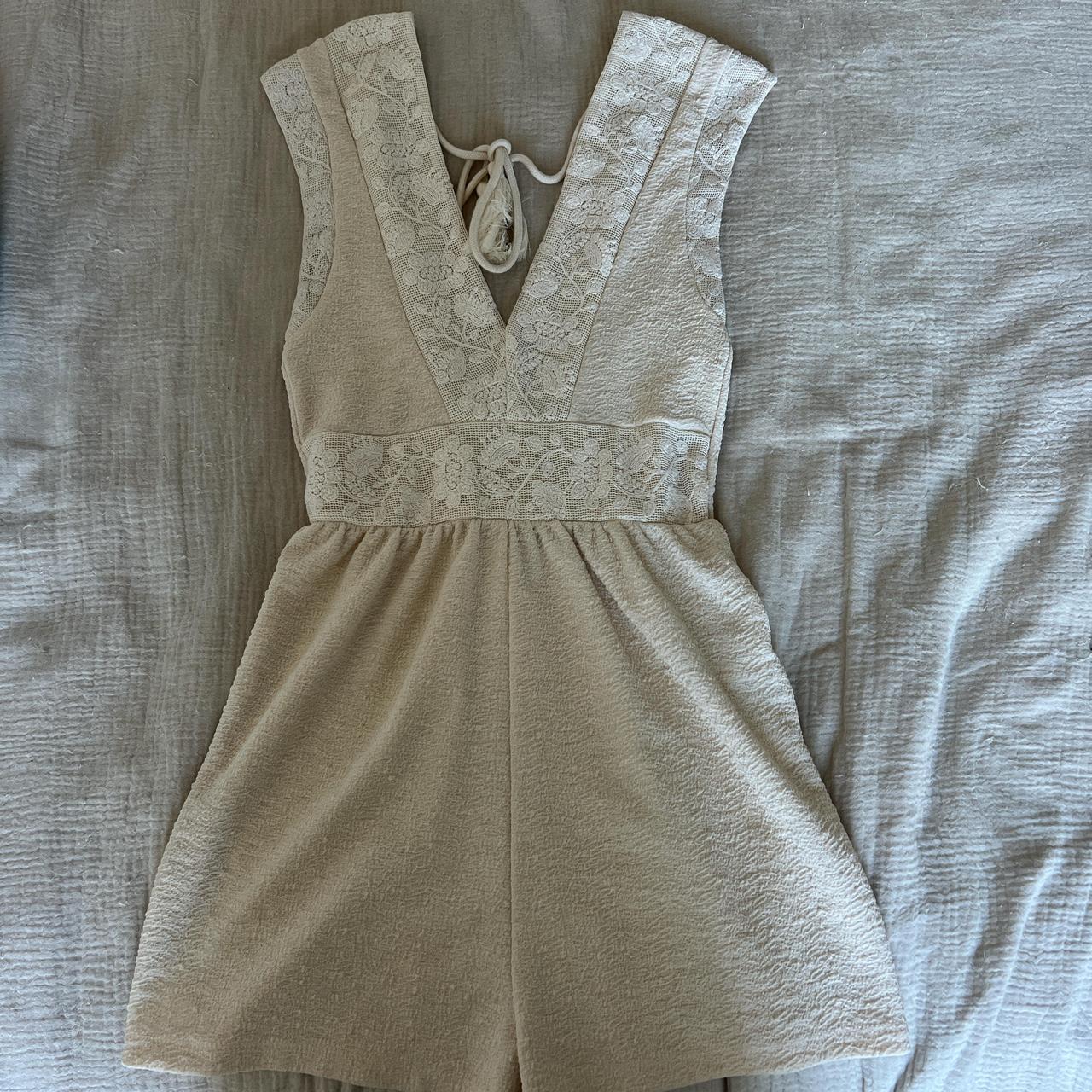 Zara Cream Romper Never worn! Depop