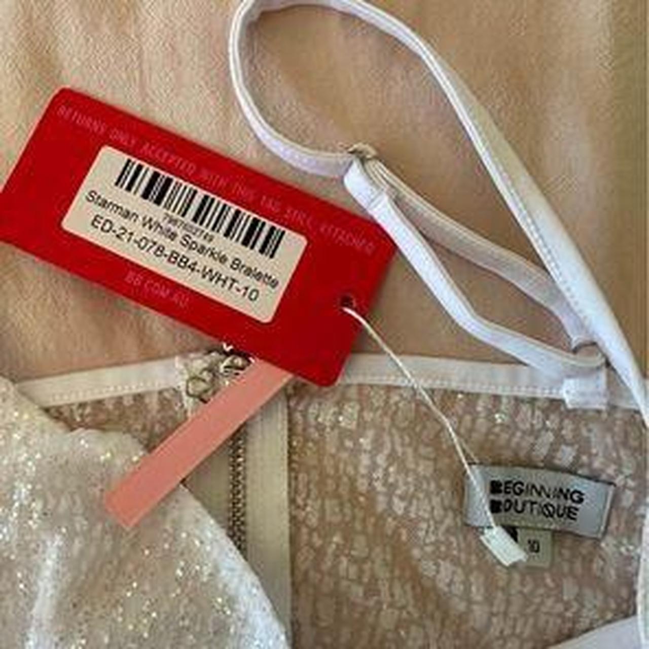 Beginning Boutique Starman White Sparkle Bralette.... - Depop