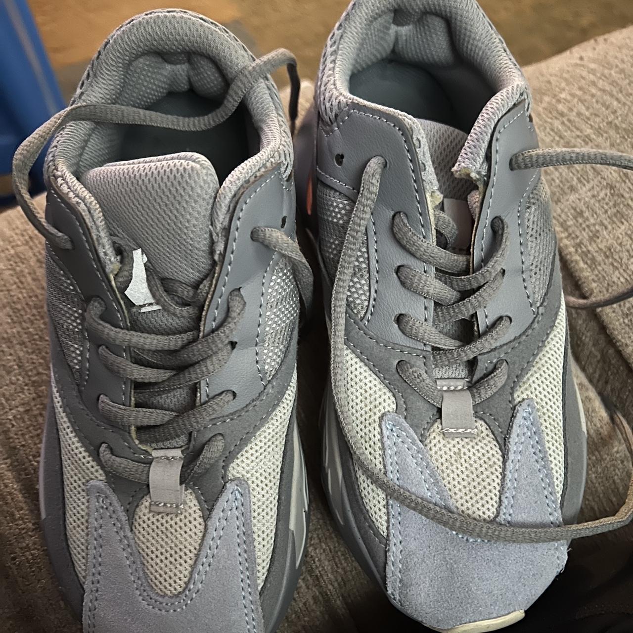 Yeezy boost 700 inertia Like new Size 3 kids I wear. Depop