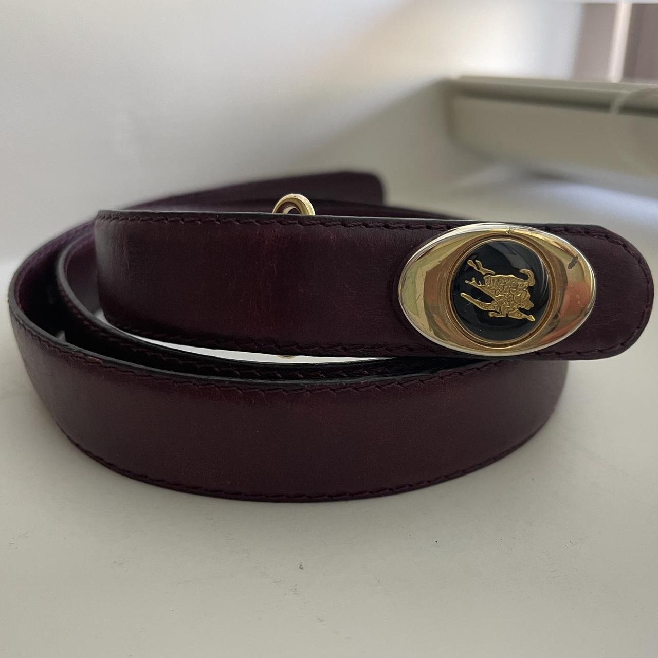 Burgundy burberry belt hotsell