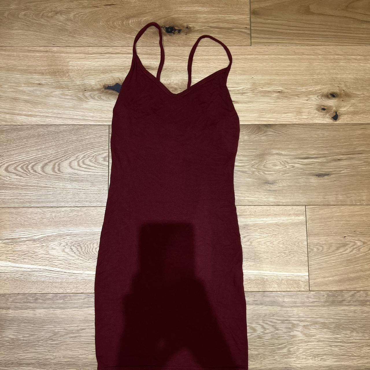boohoo burgundy wrap dress