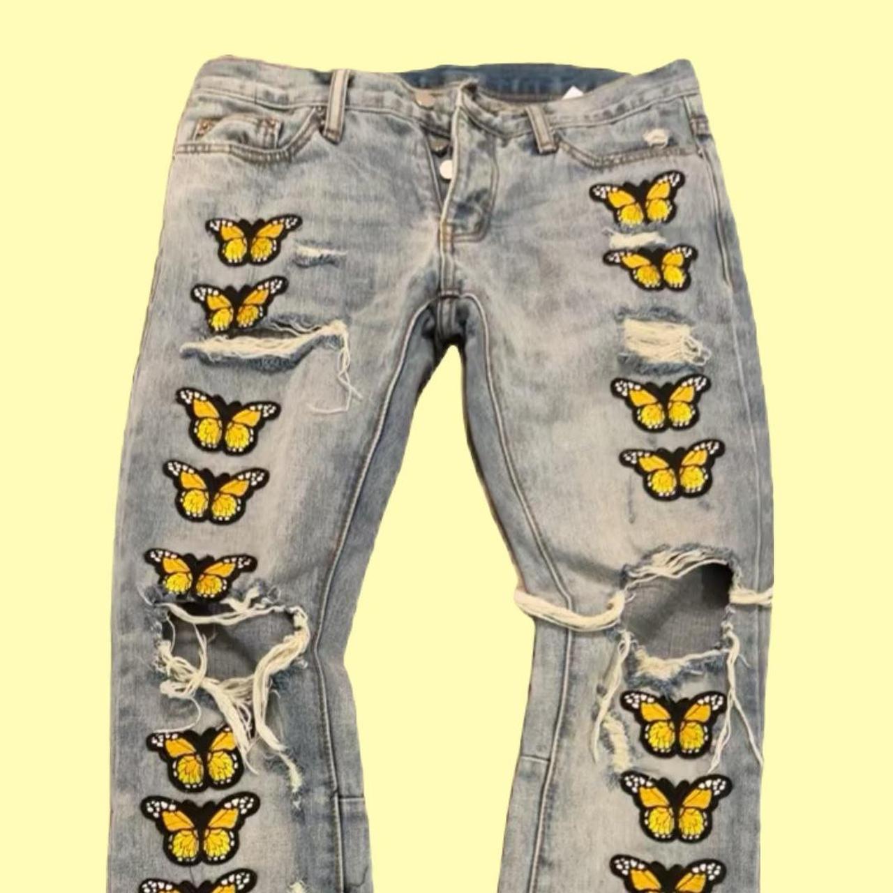 MARIPOSA MADNESS light washed denim pants by M N M L | Depop