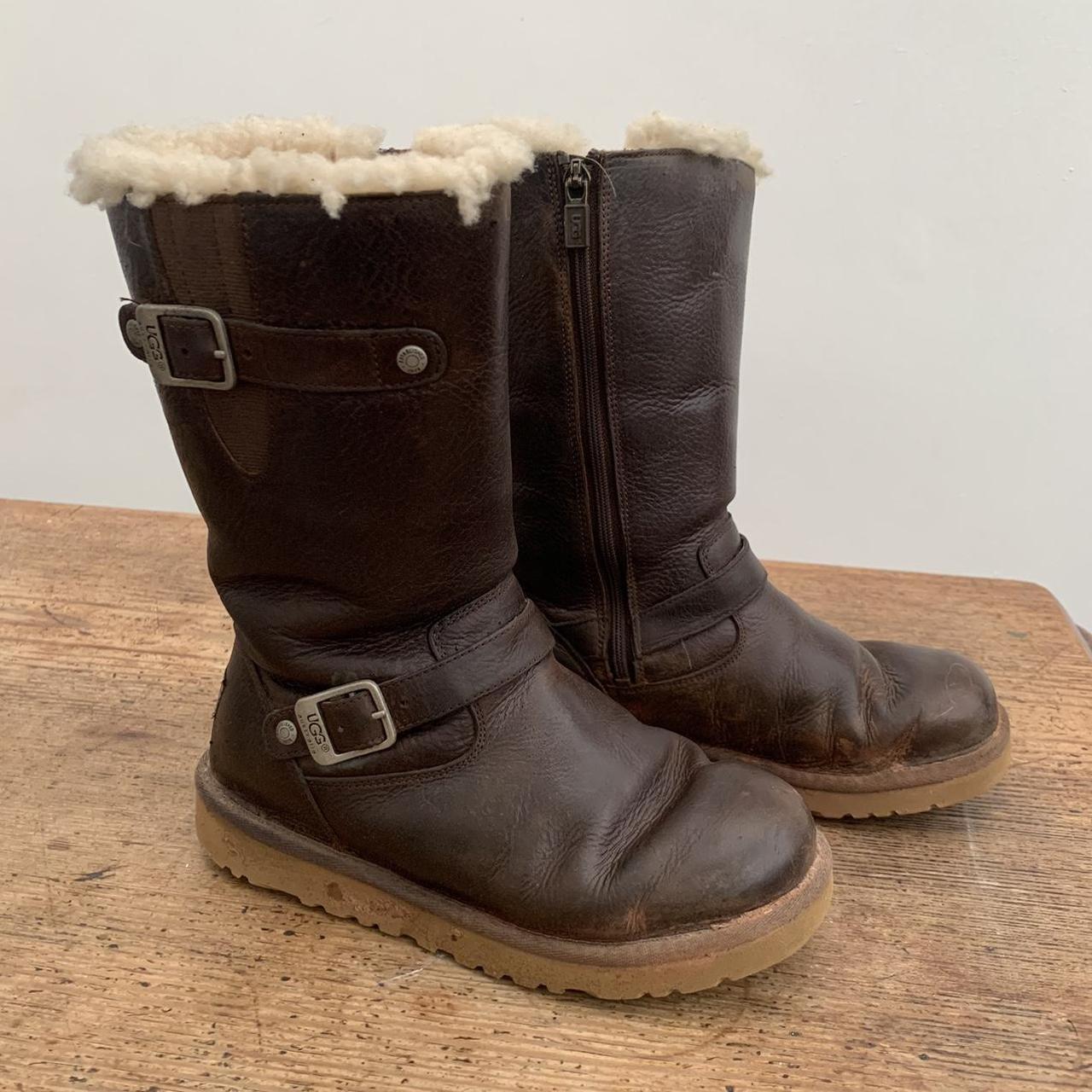 UGG waterproof brown leather ‘Sutter’ boots with... - Depop