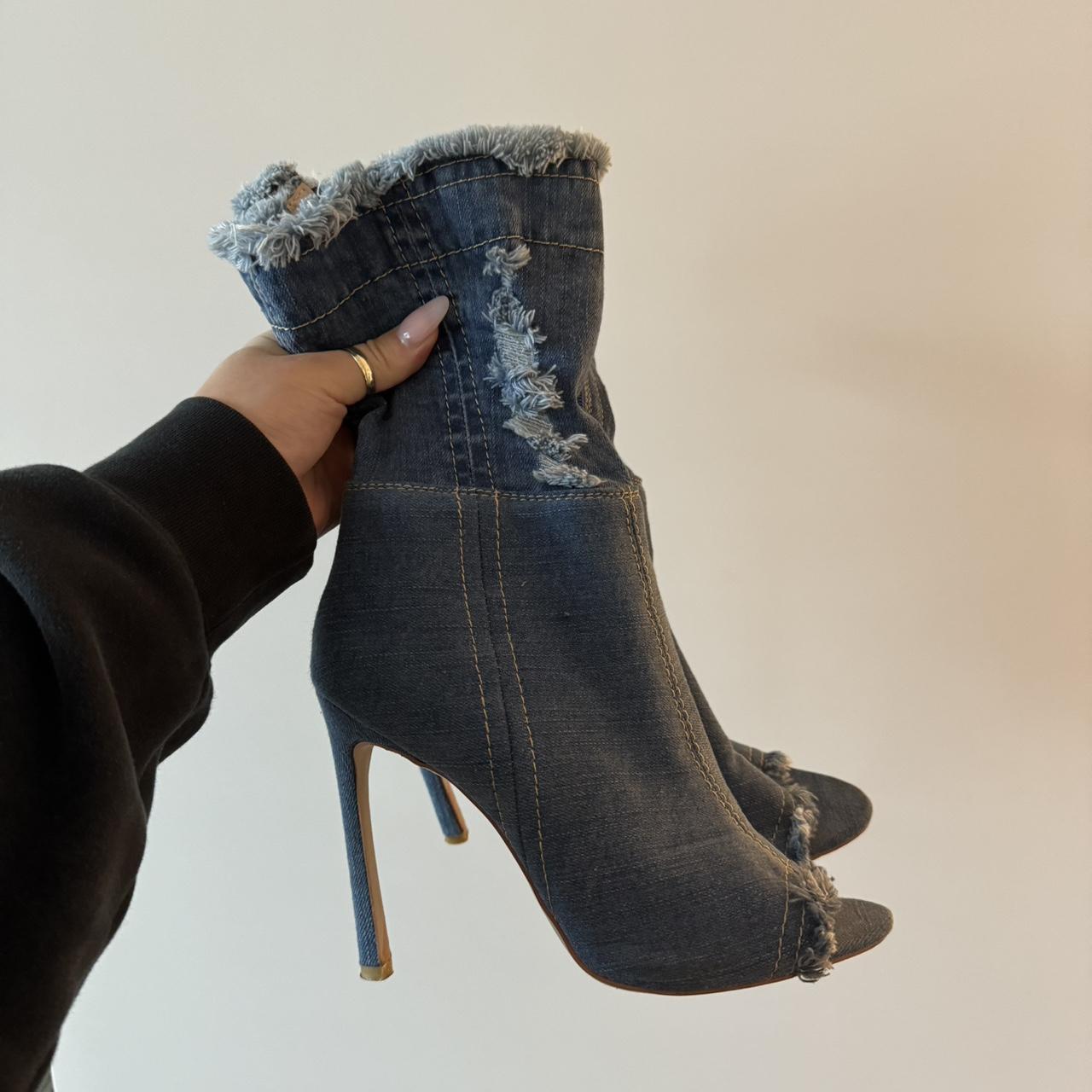 dark denim boots