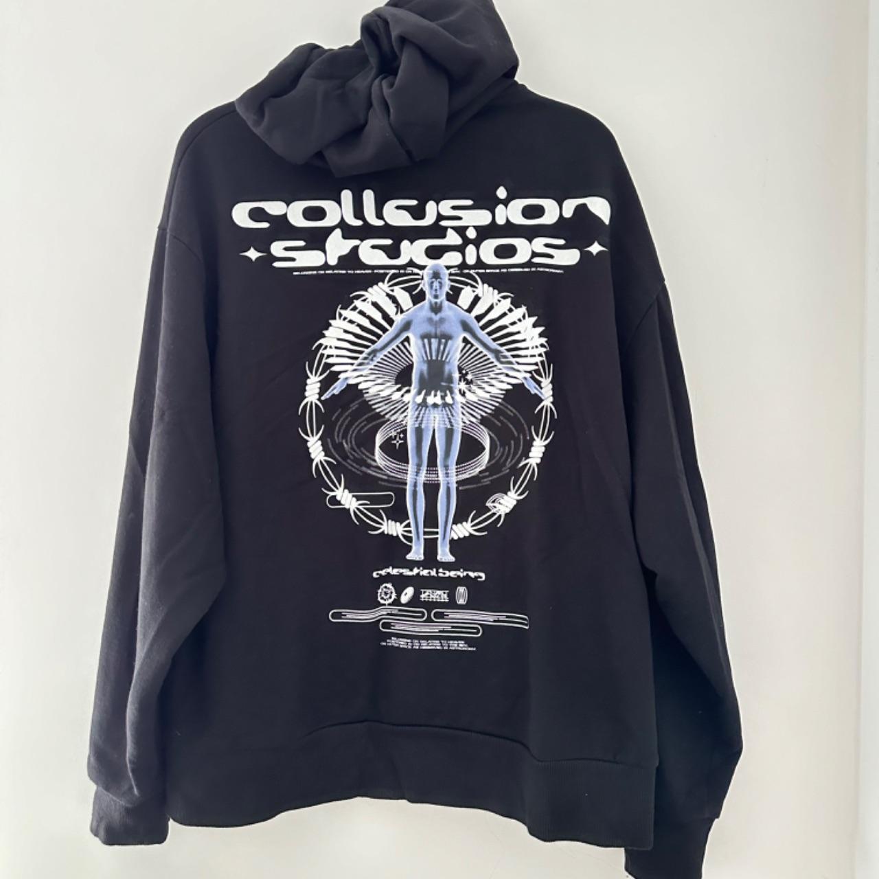 COLLUSION | Oversized hoodie with graphic in... - Depop