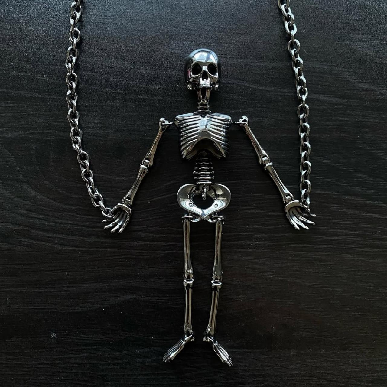 小物 90s vivian westwood skull muffler stole Vivienne Westwood Skull Pendant Necklace Rhinestone Silver