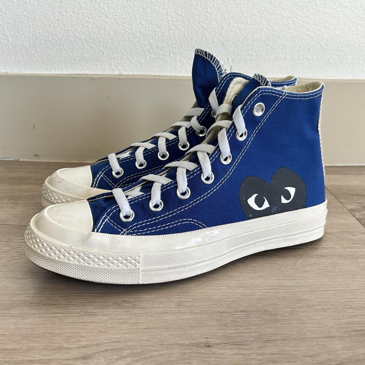 CDG Commes des Garçons Play Converse Blue Quartz... - Depop