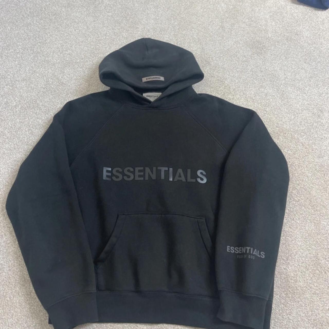 Black essentials hoodie - Depop