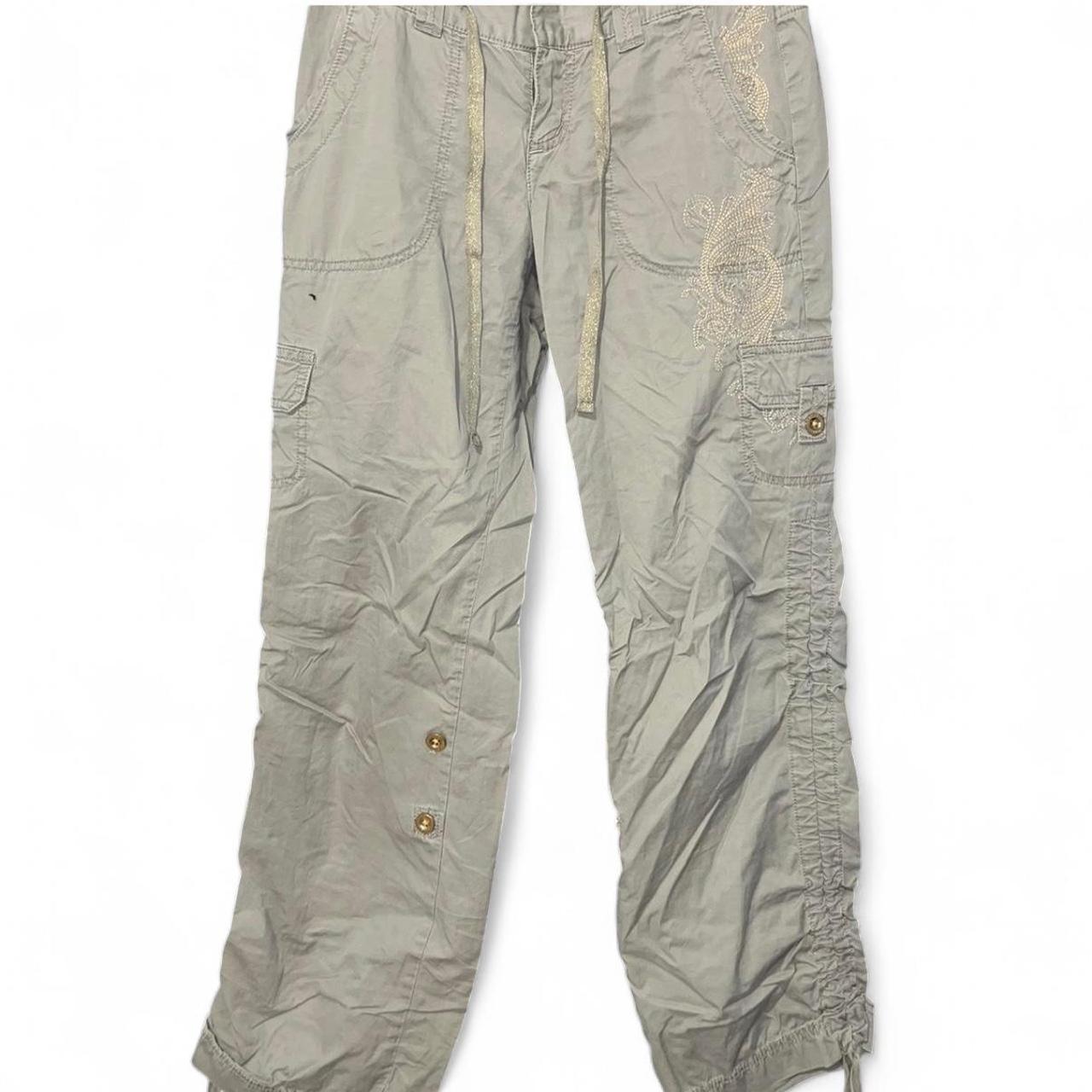 Express Women's Low rise Embroidered Pants - Khak… - image 1