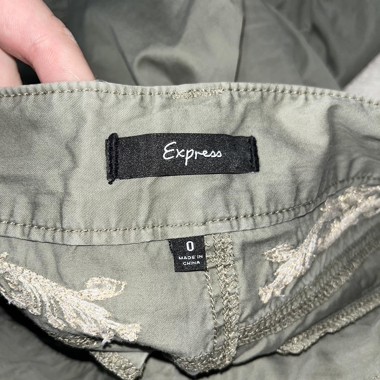Express Women's Low rise Embroidered Pants - Khak… - image 4