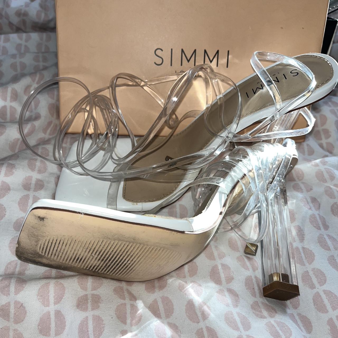 Simmi Clear/White Lace up, Block Sandal Heels - Only... - Depop