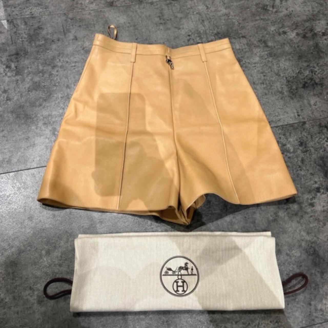Hermes leather shorts. Size 34, worn once, | Depop