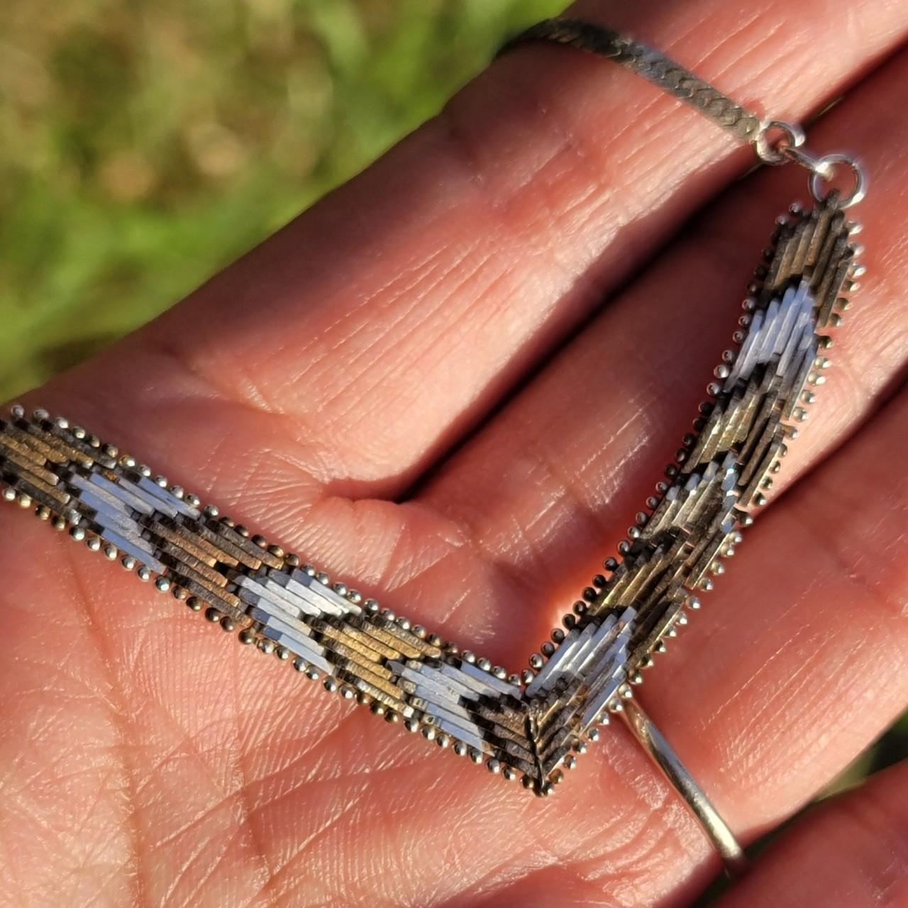 Vintage 925 ITALY sterling silver two-tone woven...