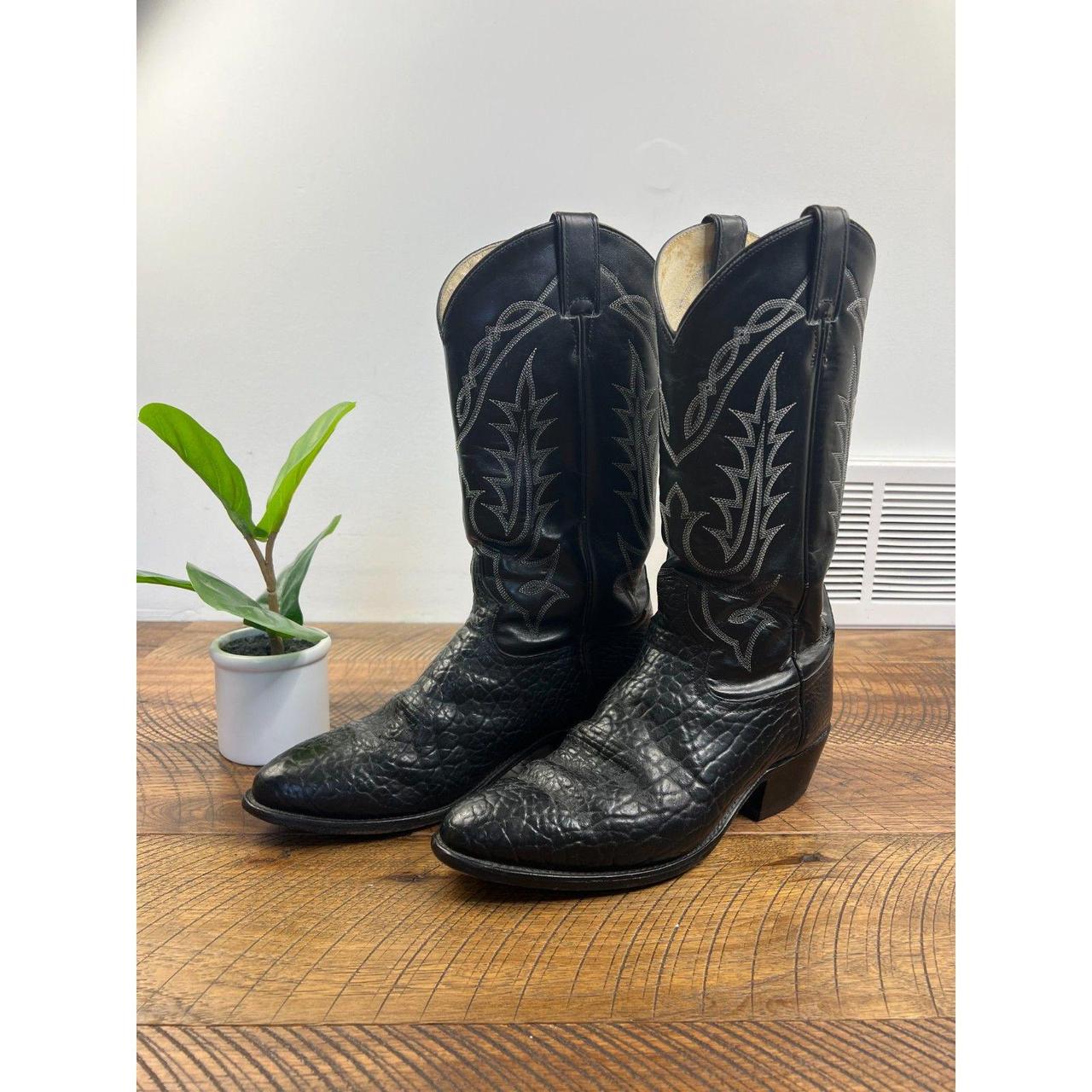 TONY LAMA Bullhide Vaquero Boot 9.5 D Men's Black... - Depop