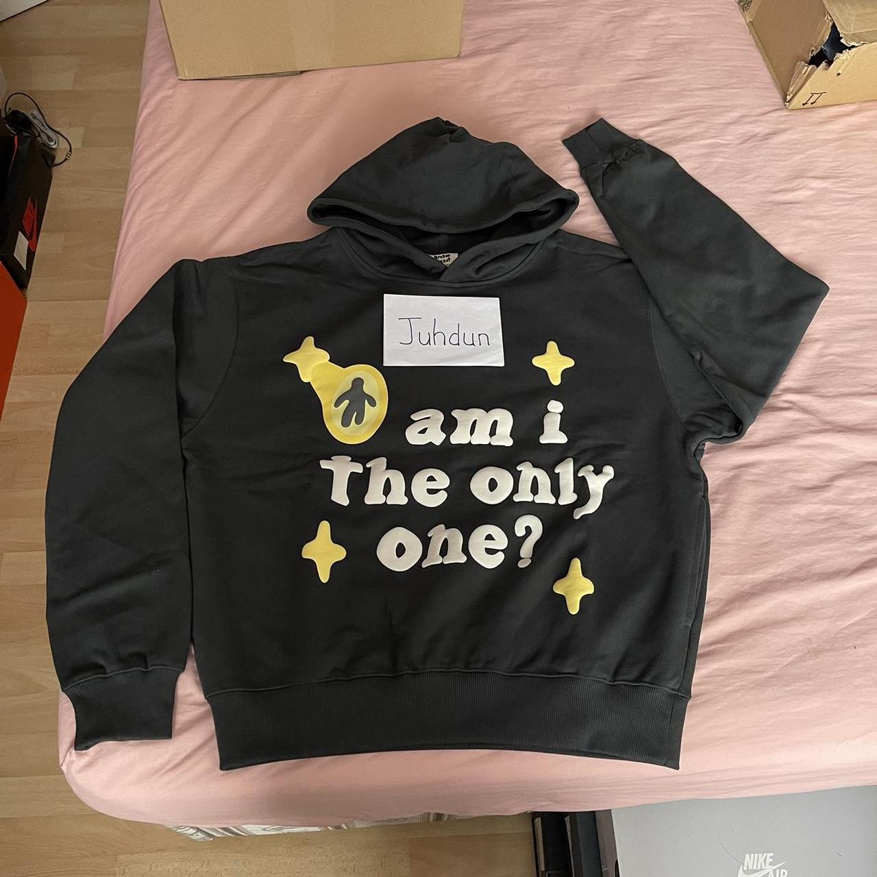 Men’s Black and Yellow Hoodie | Depop