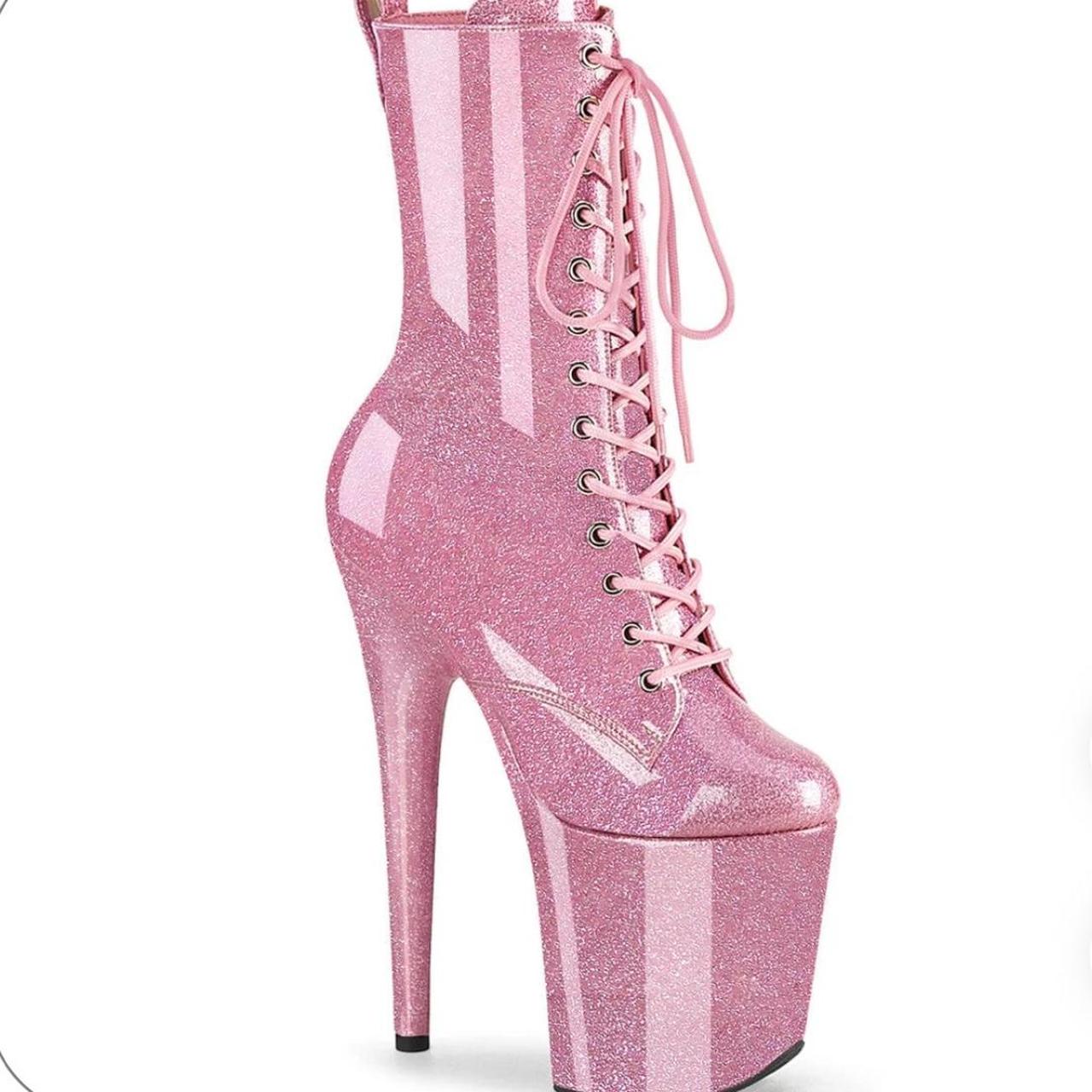 selling my sparkle pink pleaser boots 3 in amazing. Depop