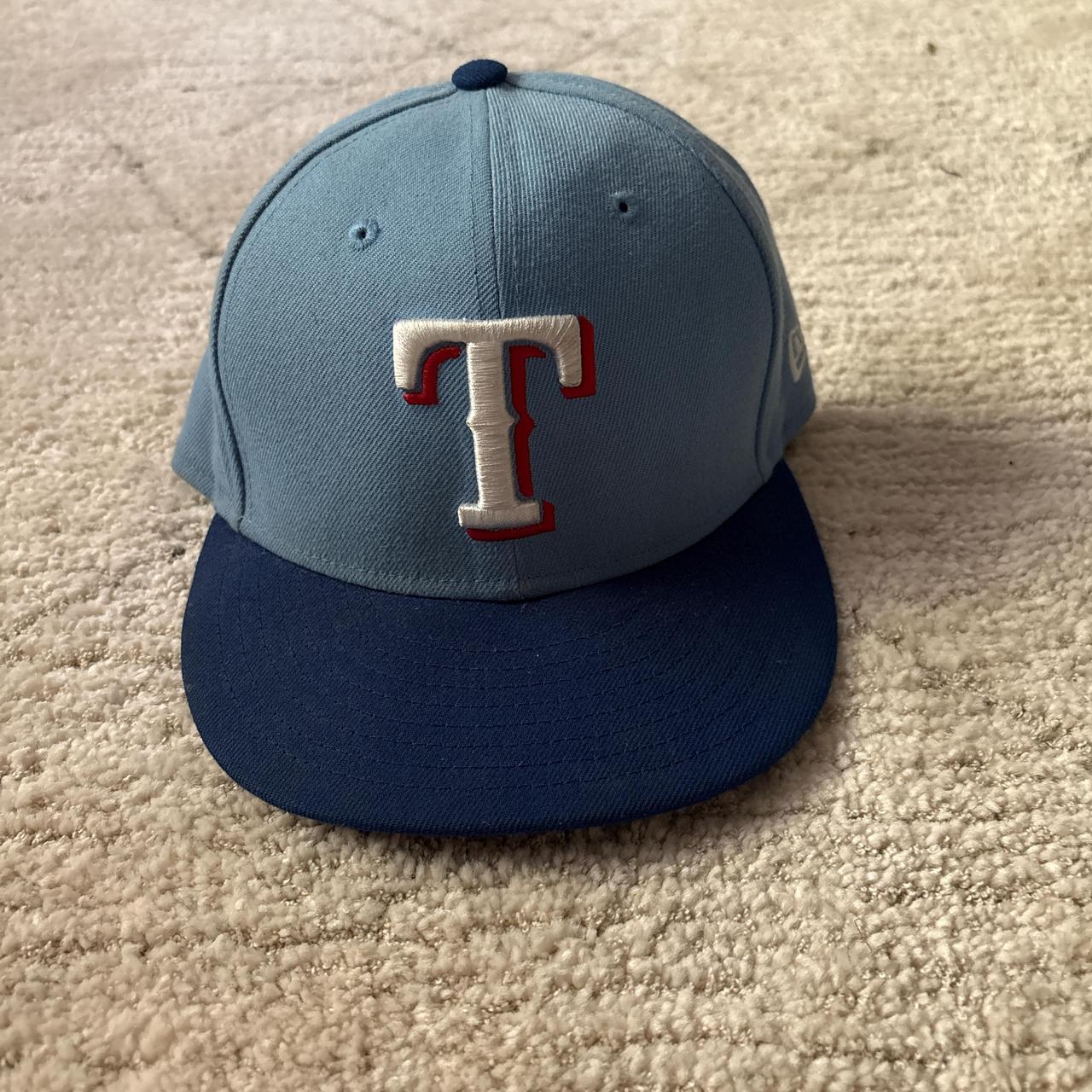 New Era Men's Caps - Blue – Blue and navy New Era fitted hat …