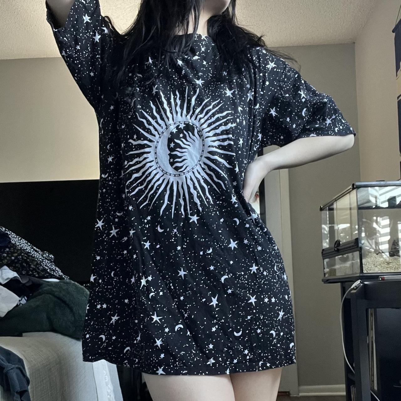 Motel Black and white celestial t shirt dress Depop