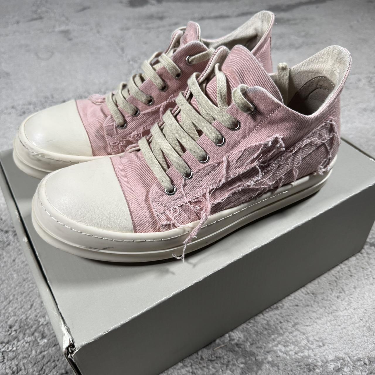 Rick Owens Men's Sneakers - Pink - US 10 – Rick Owens Pink Slashed Ramones Size 42eu …