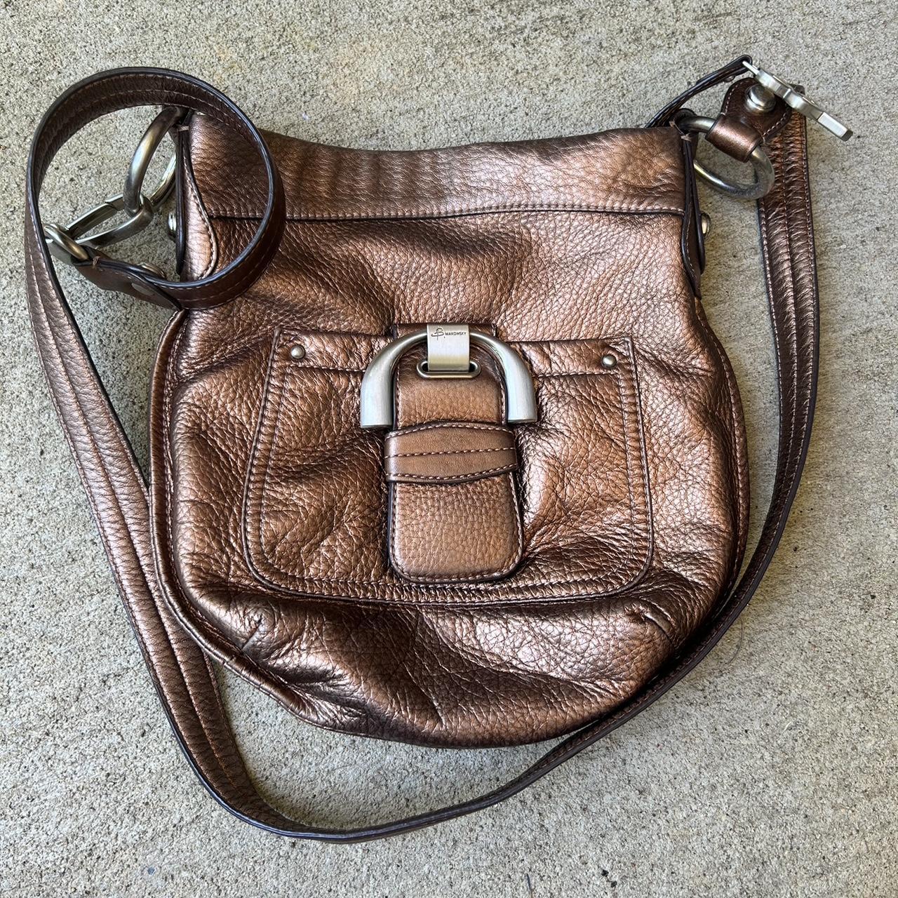 Preloved Women's Crossbody bags - Brown – B makowsky leather shoulder bag crossbody purse …