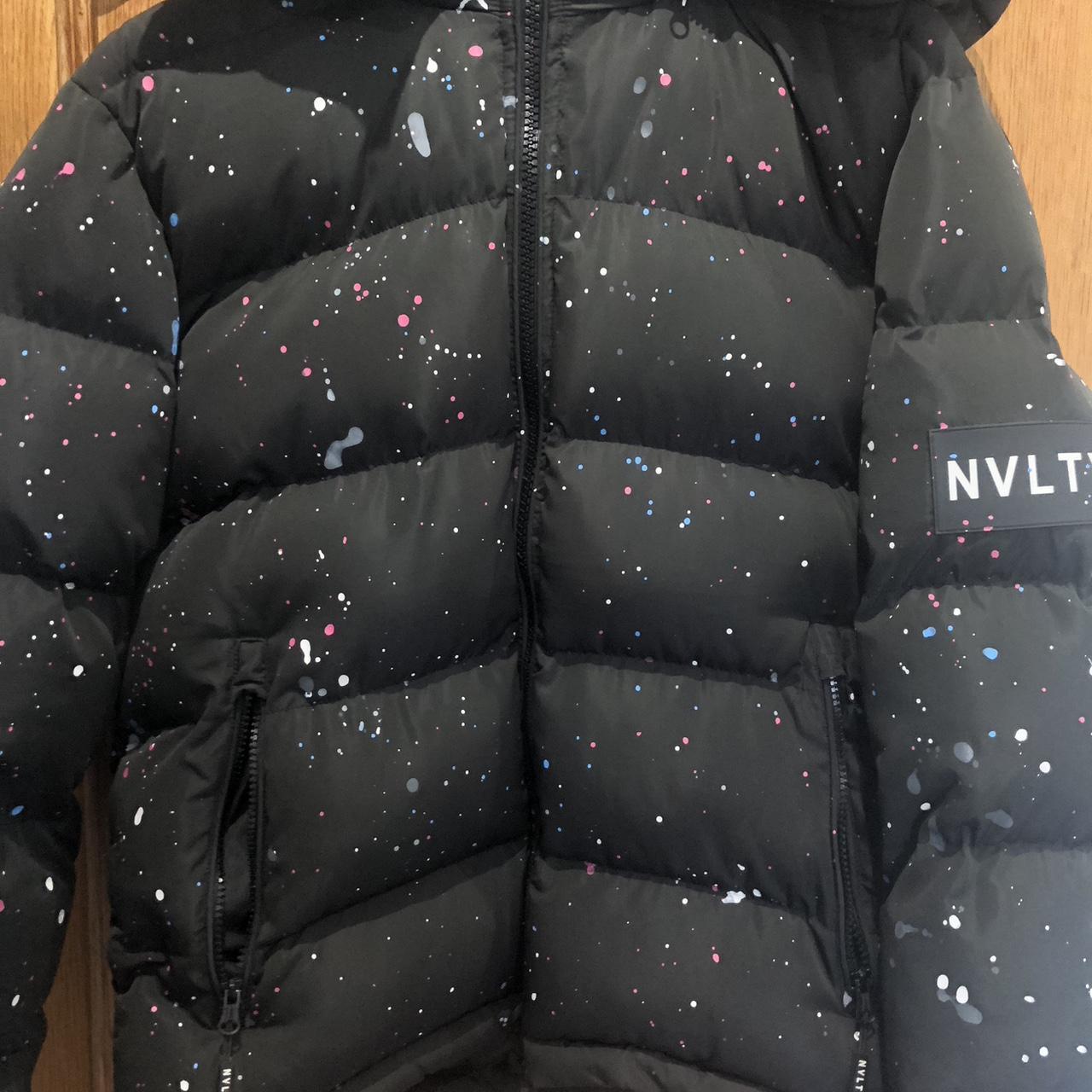 NVLTY Paint Splatter Puffer Jacket - Only worn once.... - Depop