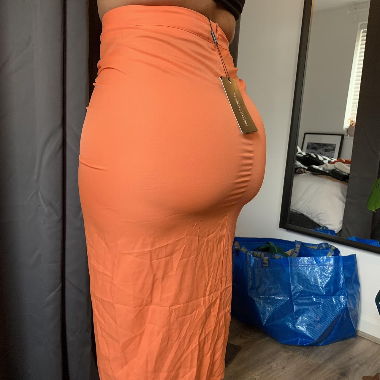 brand depop orange ruched bag