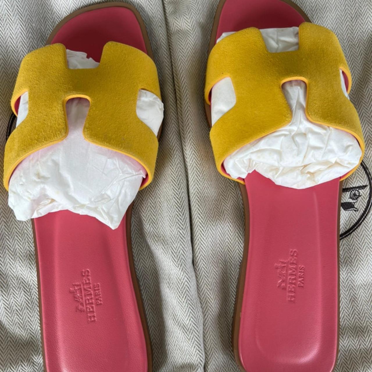 ORAN Women's Goat V Yellow Sandals New style 37 yards Depop