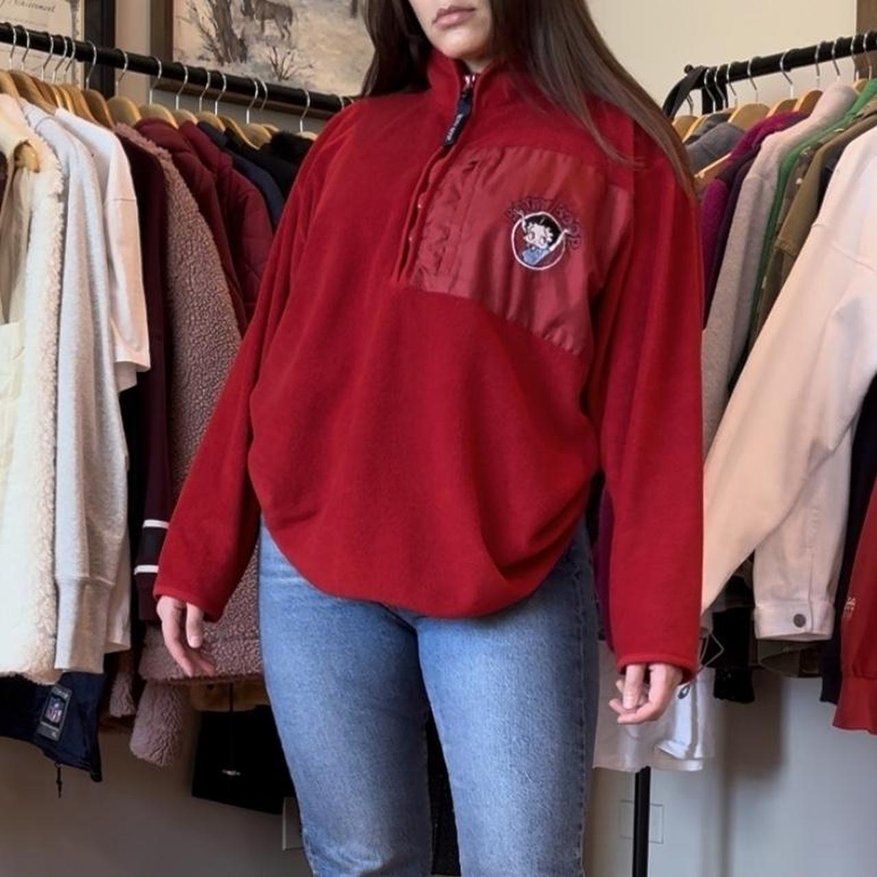 Vintage Betty Boop Fleece Red Women’s Size XL - Depop