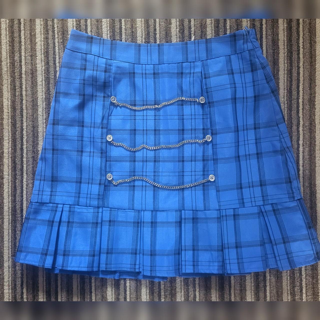 Blue skirt missguided best sale