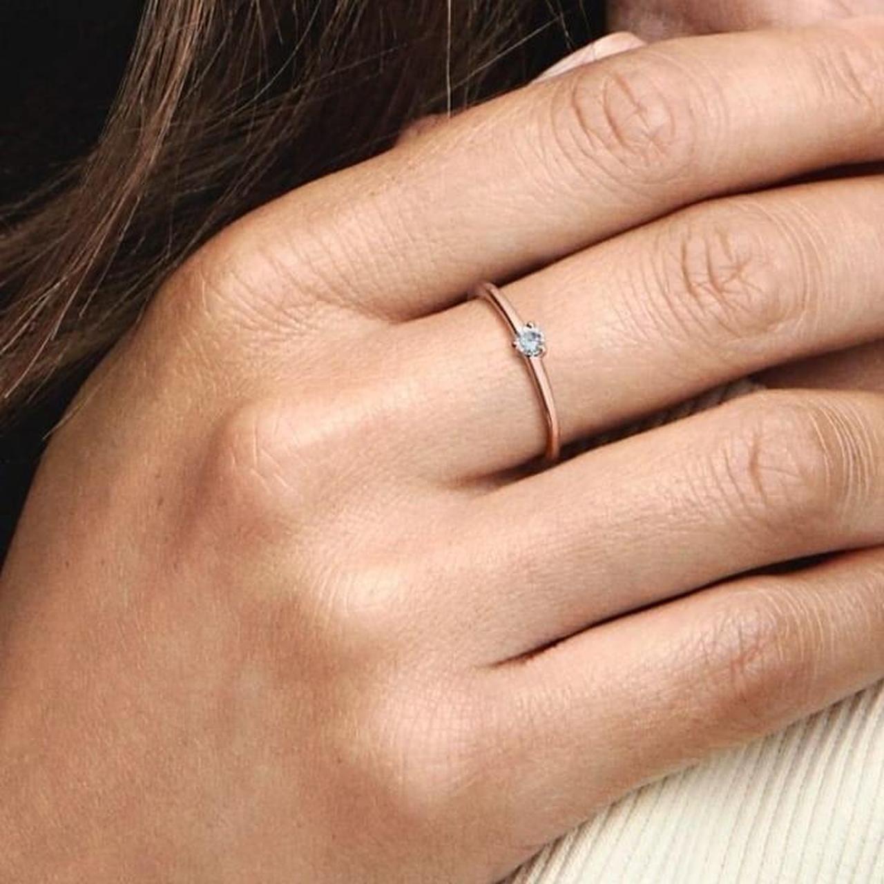 Pandora light blue solitaire ring sales