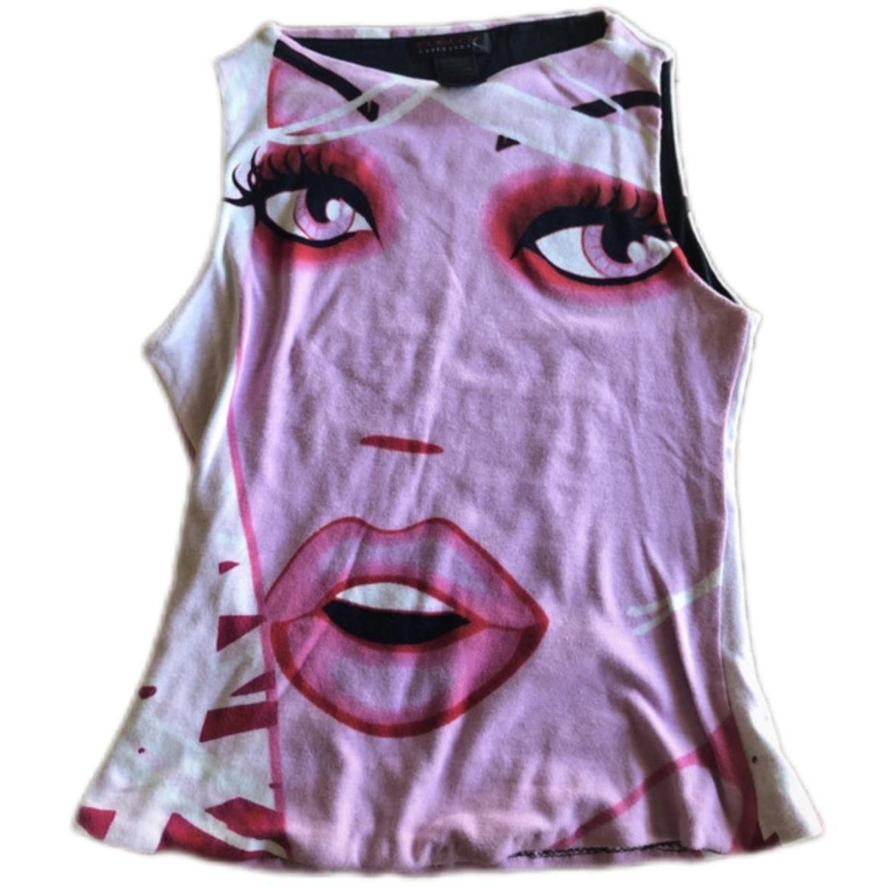 Custo Barcelona Pink Pop Art Tshirt Artsy Y2K Top S/M