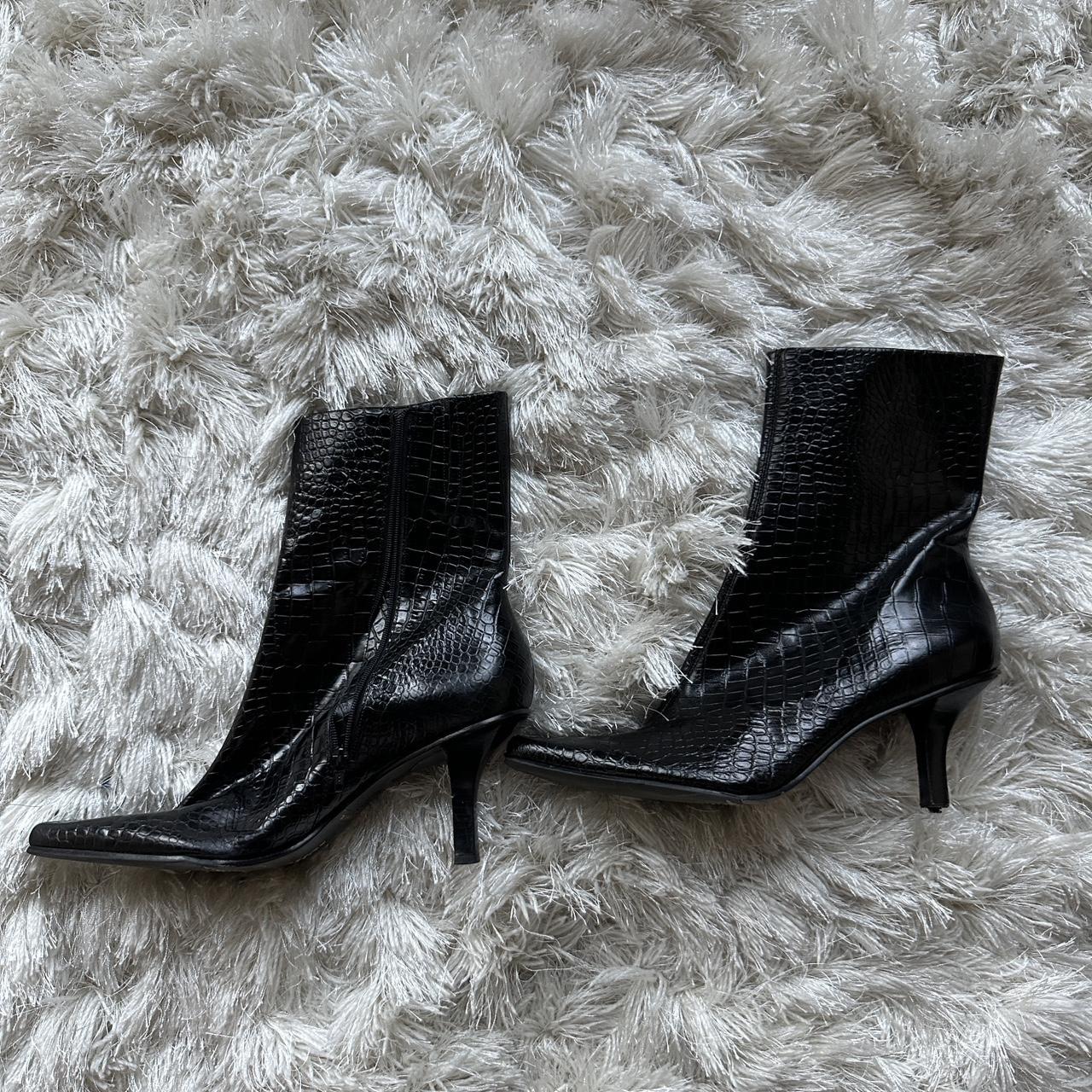 Black ankle boots 4 inch heel best sale