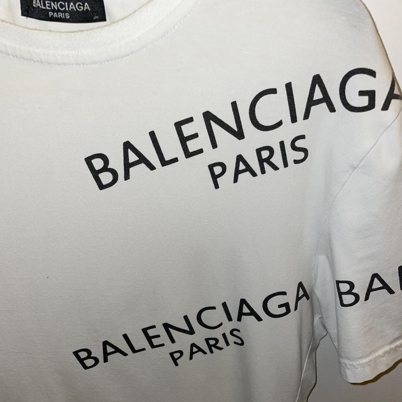 Balenciaga Paris white and black top AUTHENTIC.... - Depop