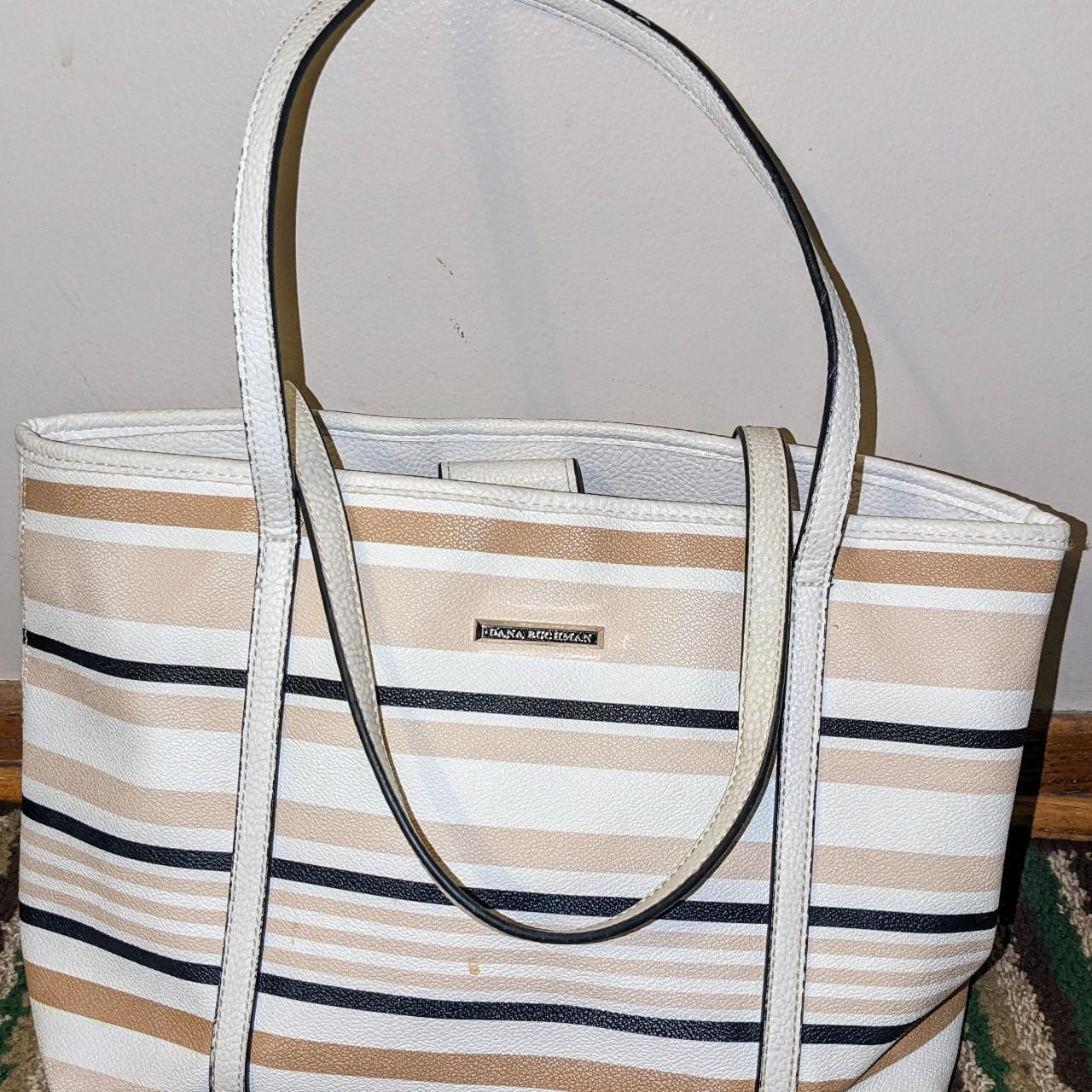 Large Dana Buchman white with brown tan Depop