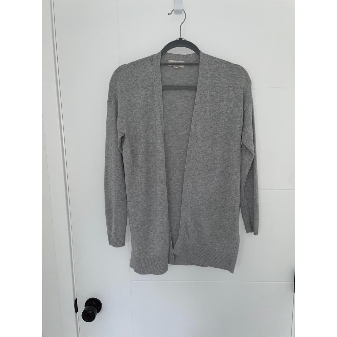 Loft Grey Cardigan Size XXSP Lightly worn long sleeve Depop