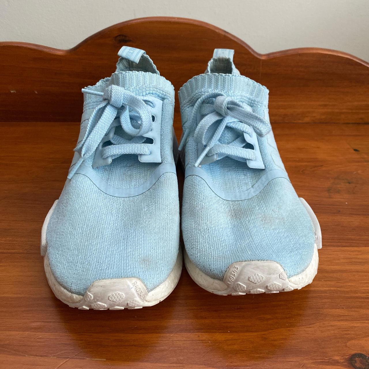 Adidas NMD R1 Primeknit Icey Blue White women s 9. Depop