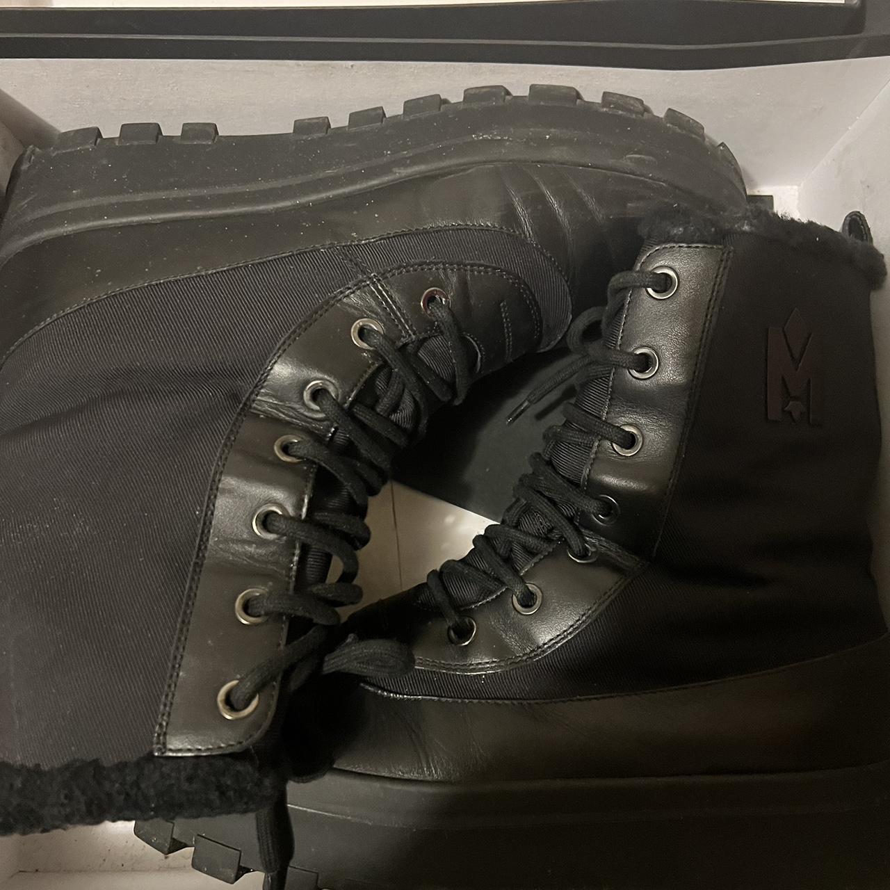 Mackage black and white leather jacket, HERO is