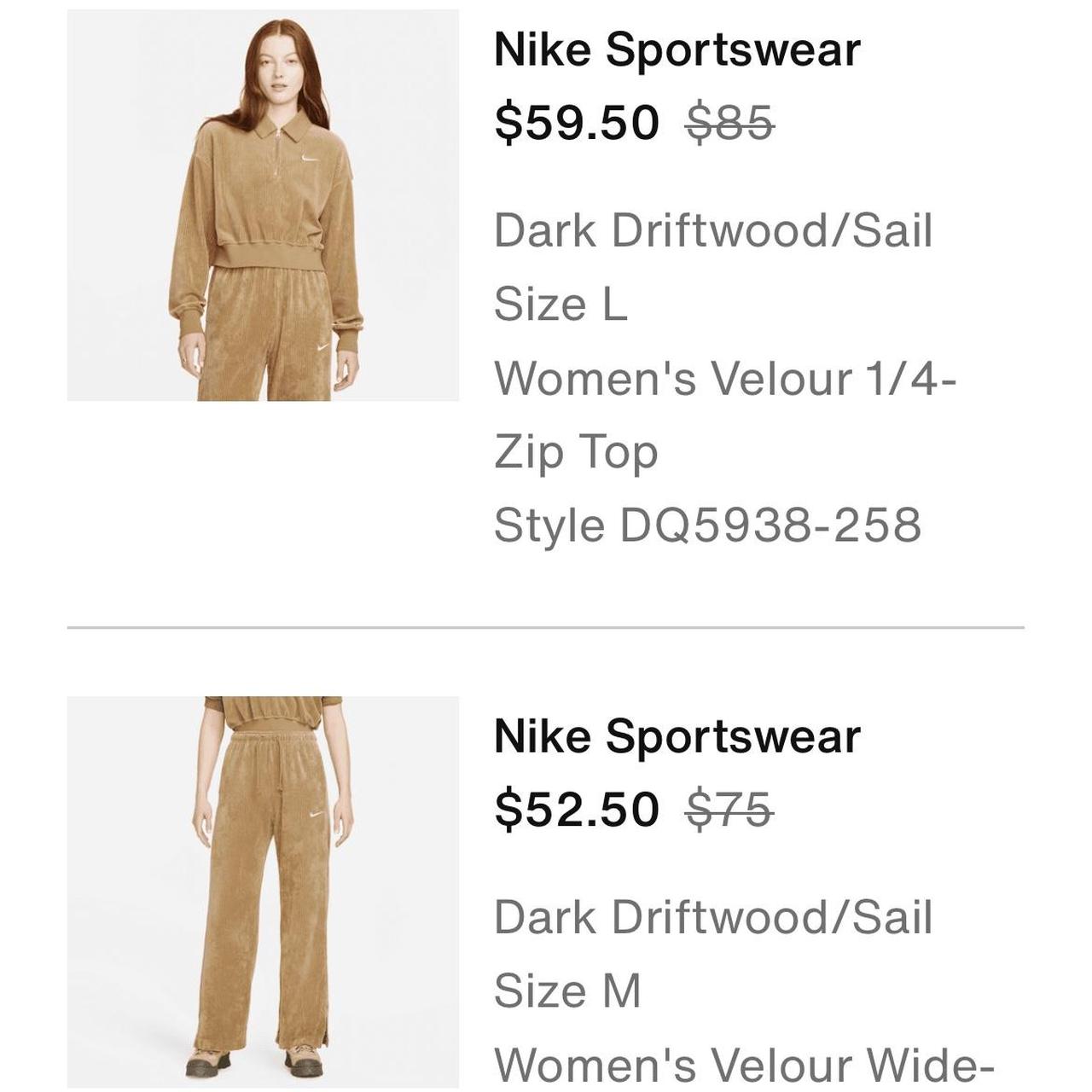 nike ribbed velour tracksuit