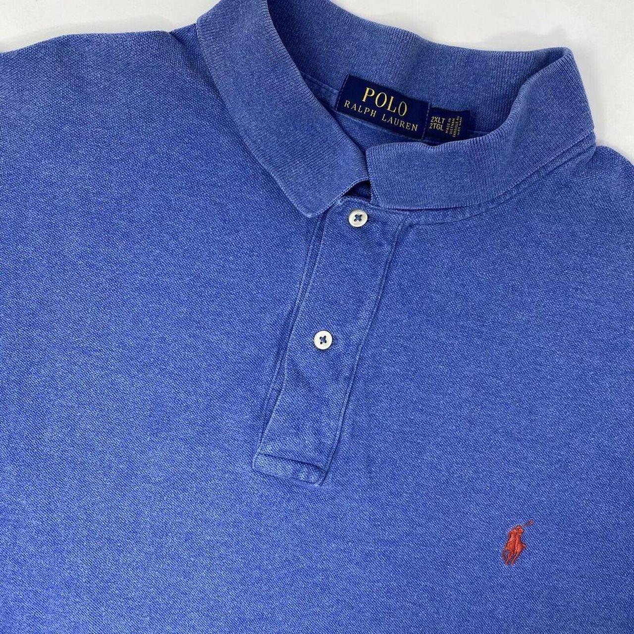 Polo Ralph Lauren Men s 2XLT Solid Blue Cotton. Depop