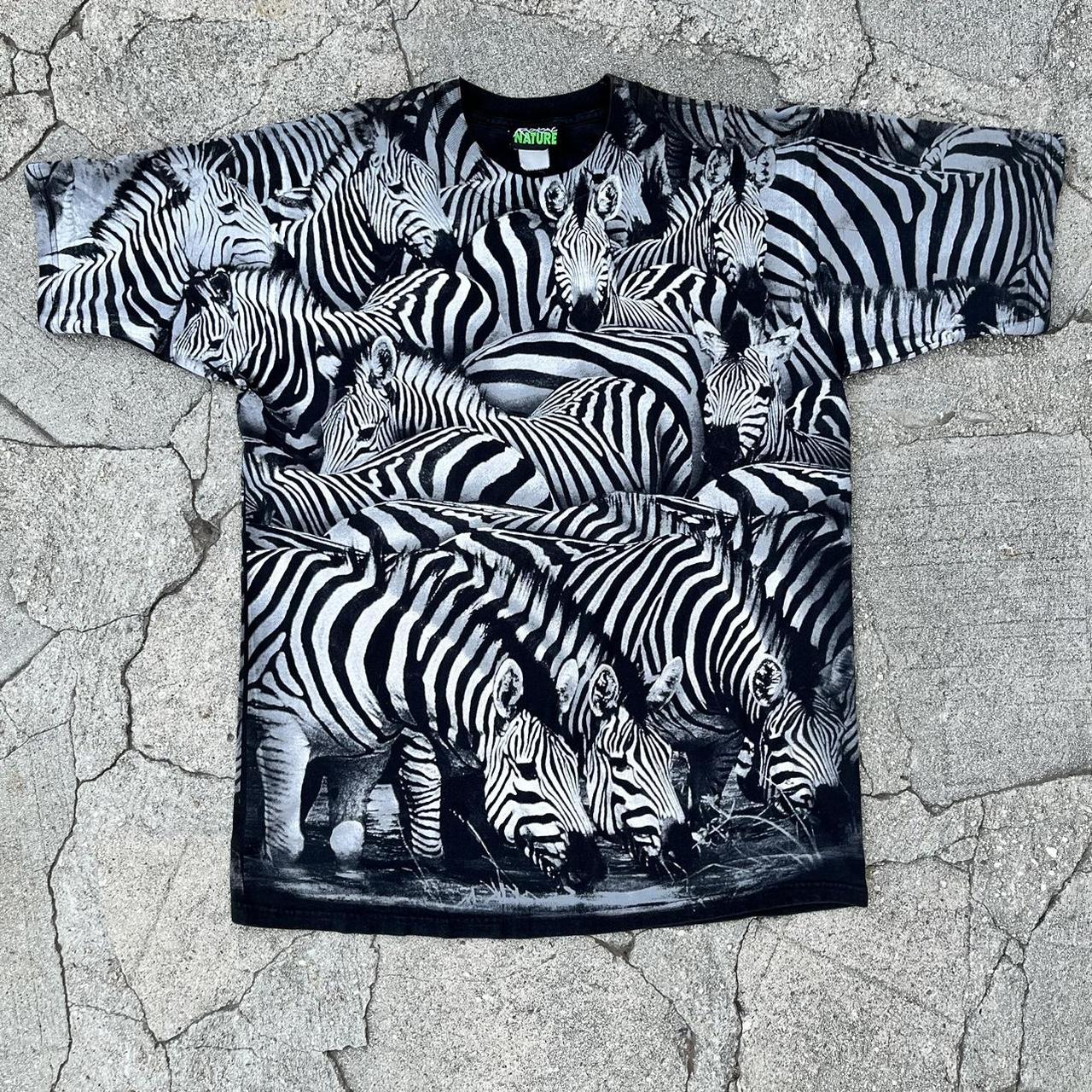 VINTAGE AOP ZEBRA PRINT T top SHIRT