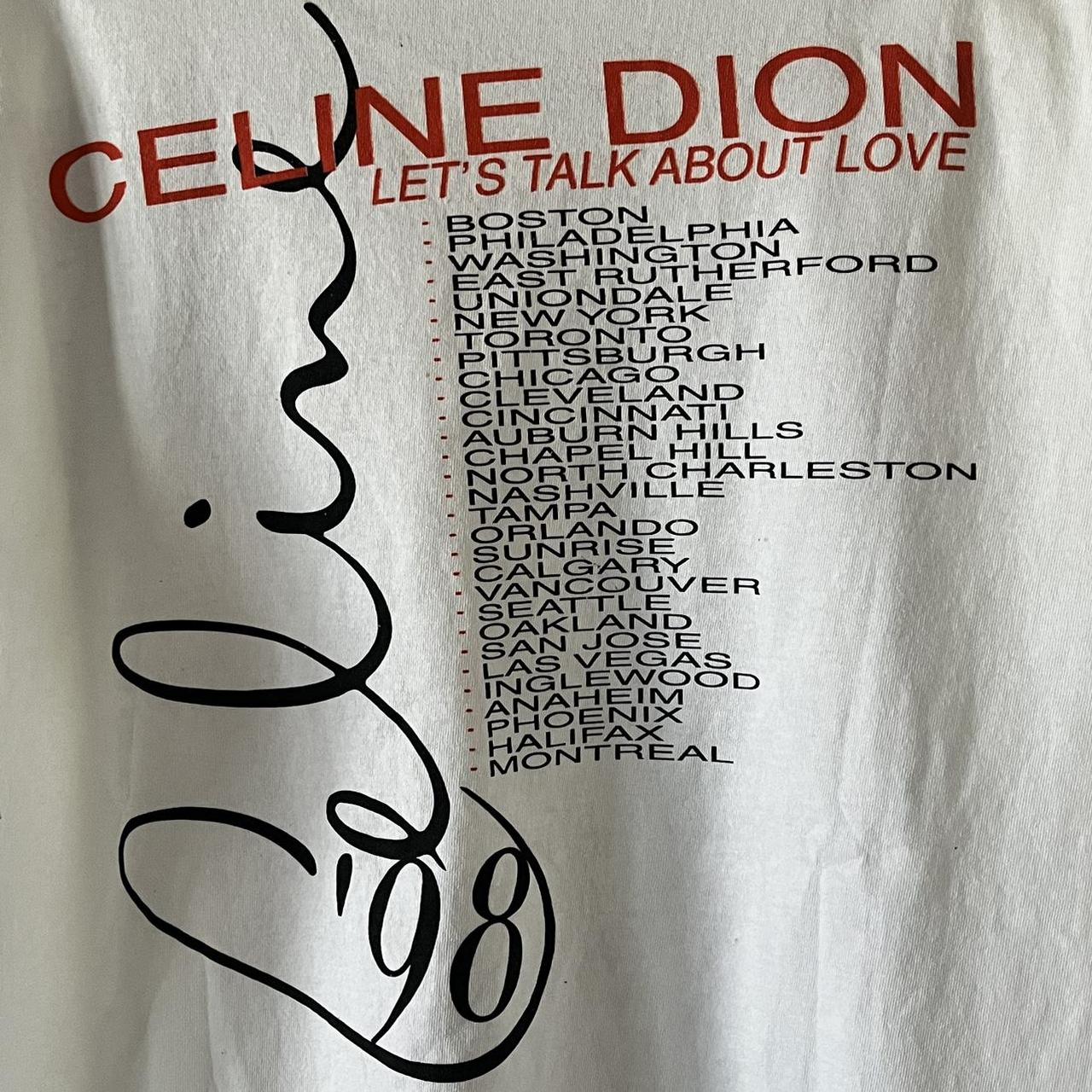 VTG 1998 CELINE DION T-SHIRT top LET’S TALK ABOUT LOVE TOUR CONCERT Delta Tag 90s