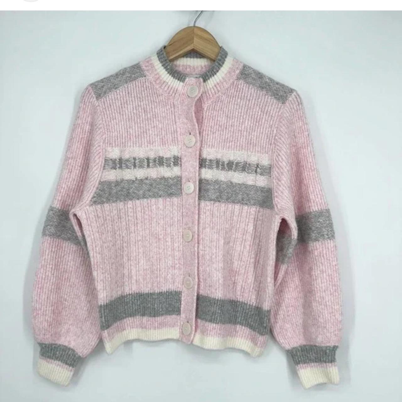 Pink and grey cardigan hotsell