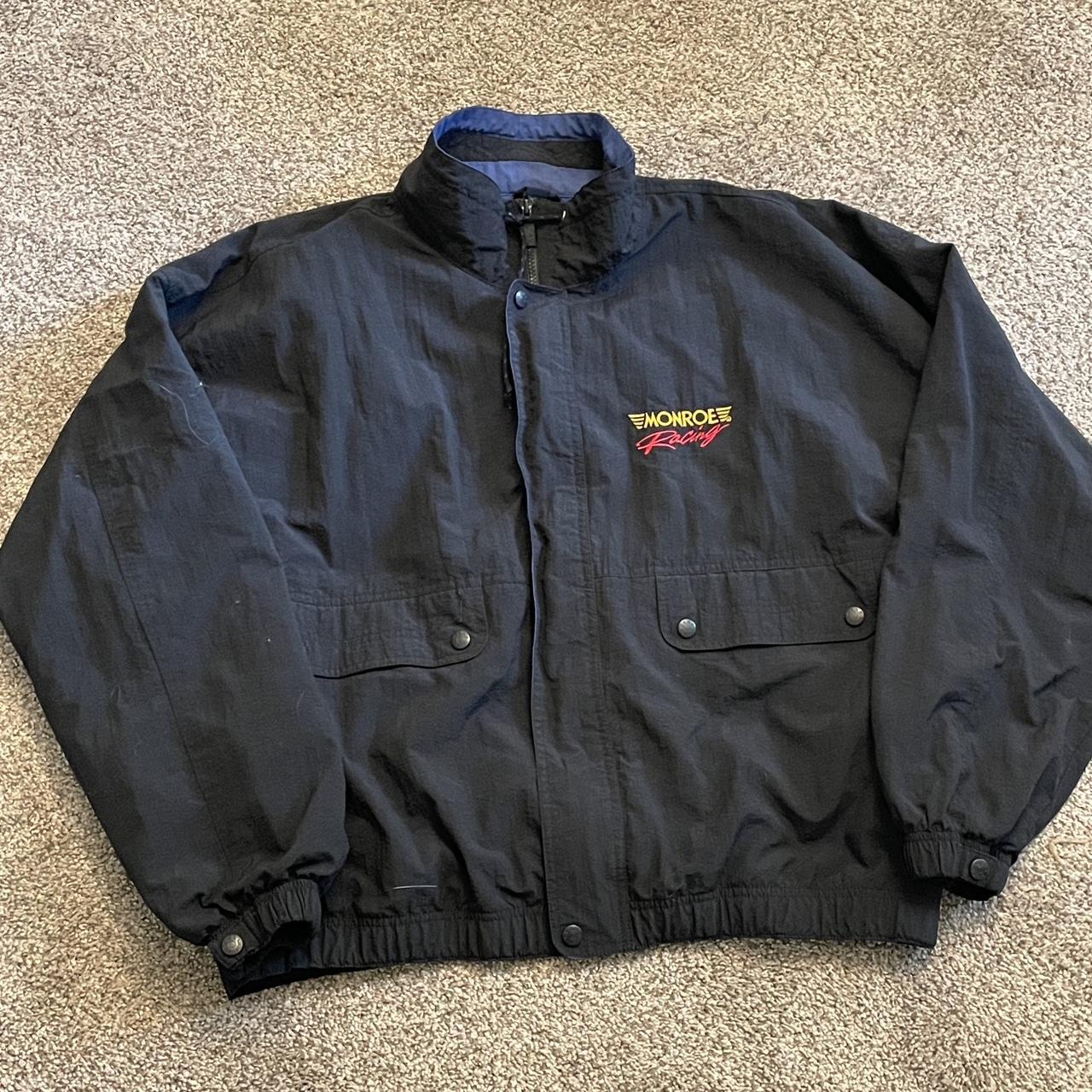 Black and yellow Monroe Racing jacket with... | Depop