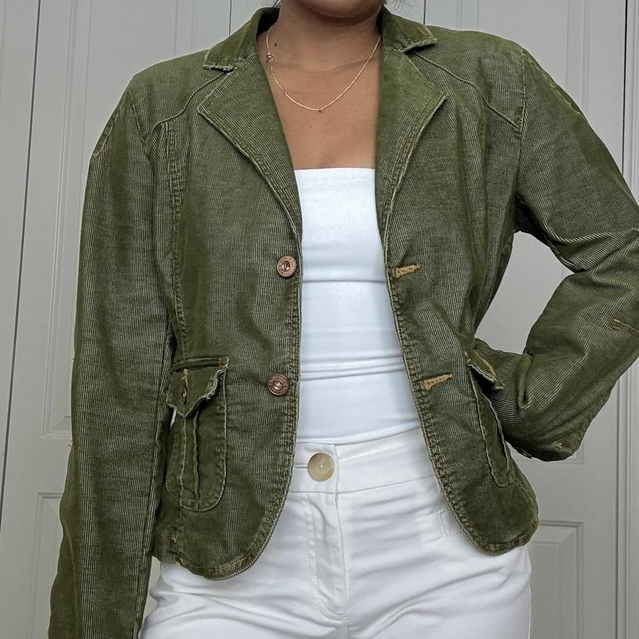 Women's Blazer Jacket - Green/Khaki - M – Y2K Cor… - image 1