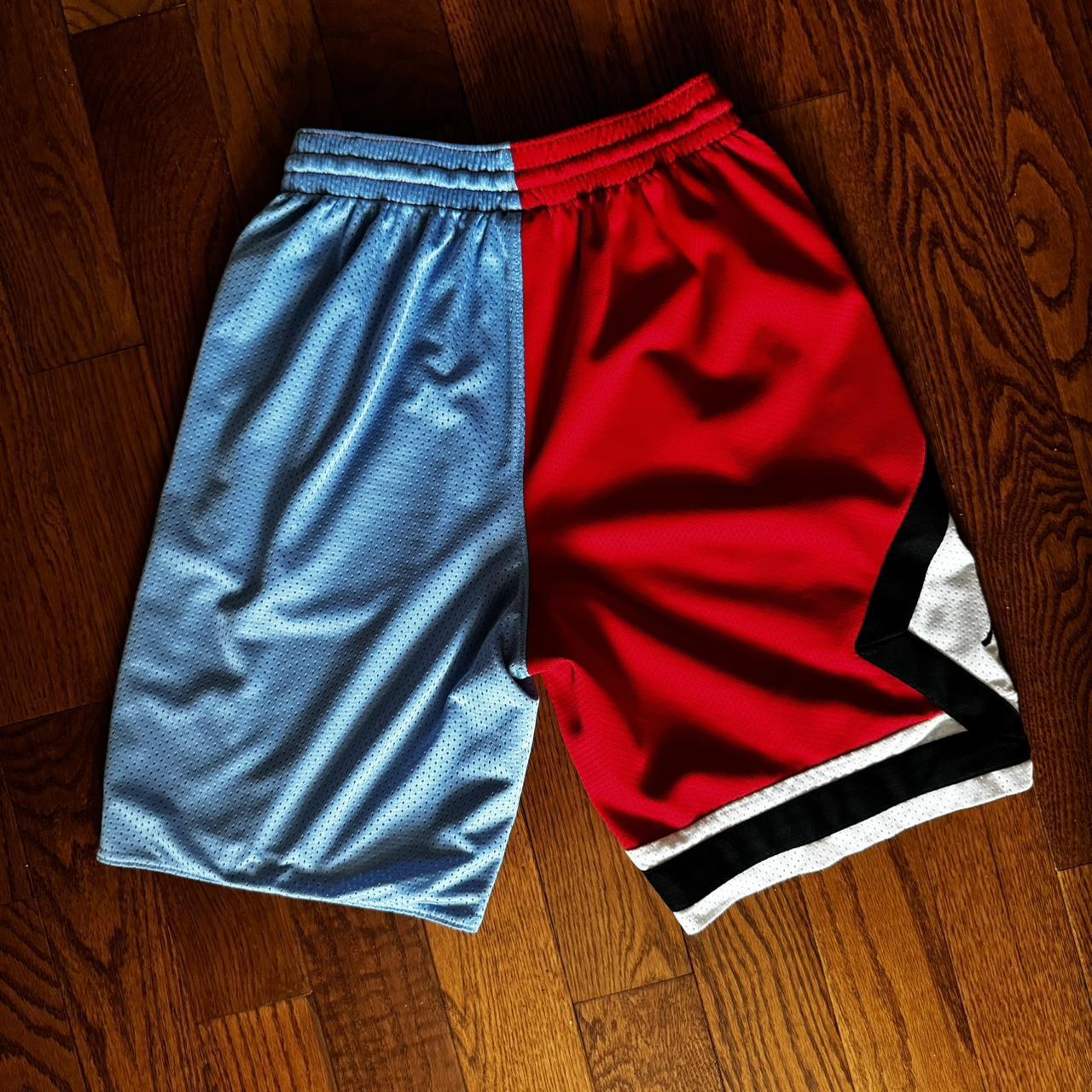 red and blue jordan shorts